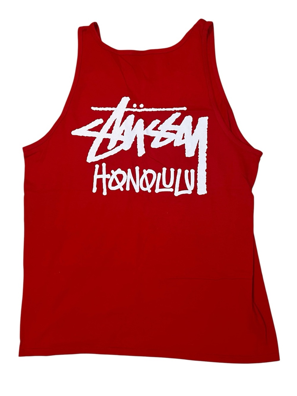 Stussy Honolulu Red Logo Tank Top - Men's Swim